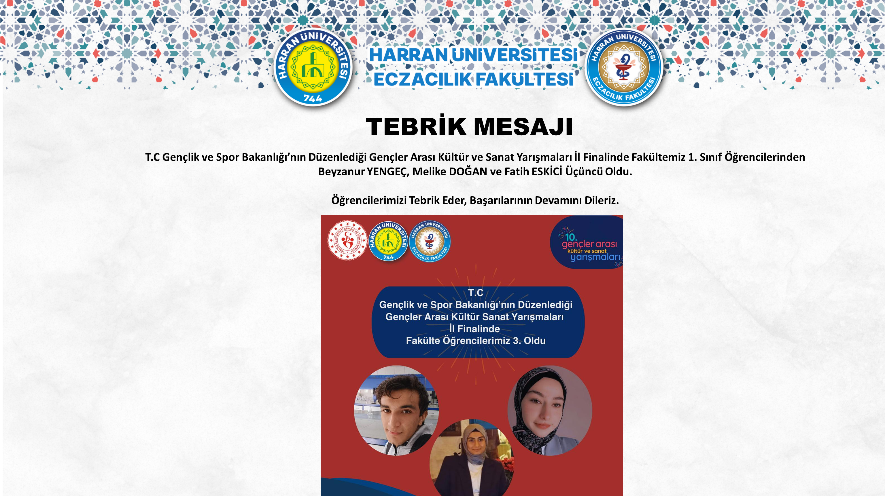 Tebrik Mesajı: T.C. Gençlik ve Spor Bakanlığı Bilgi Yarışması